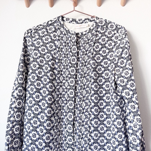 Tory Burch Patterned Long Sleeve Shirt Dress - Picture 3 of 11
